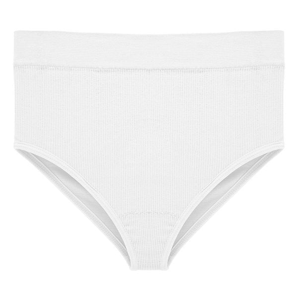 Rib Cotton Briefs - White